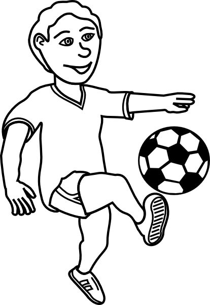 Soccer Player Outline clip art - vector clip art online, royalty 
