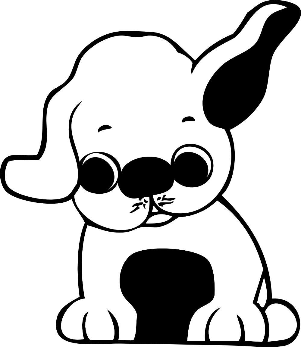 Puppy Clipart Black And White | Clipart library - Free Clipart Images