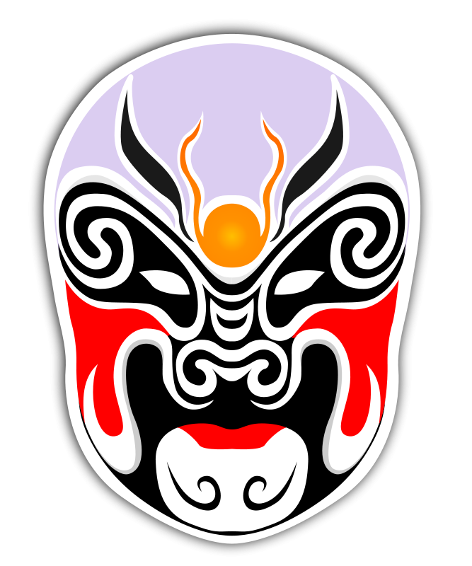 Clipart - chinese theater masks