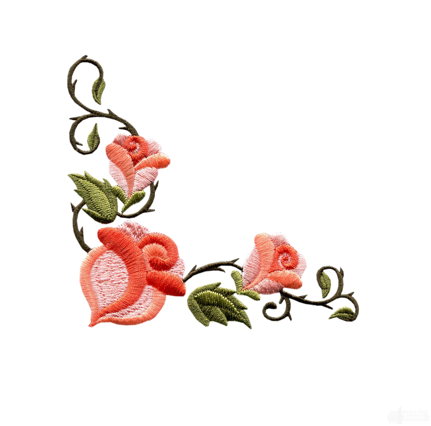 Rose Floral Border 3 Embroidery Design