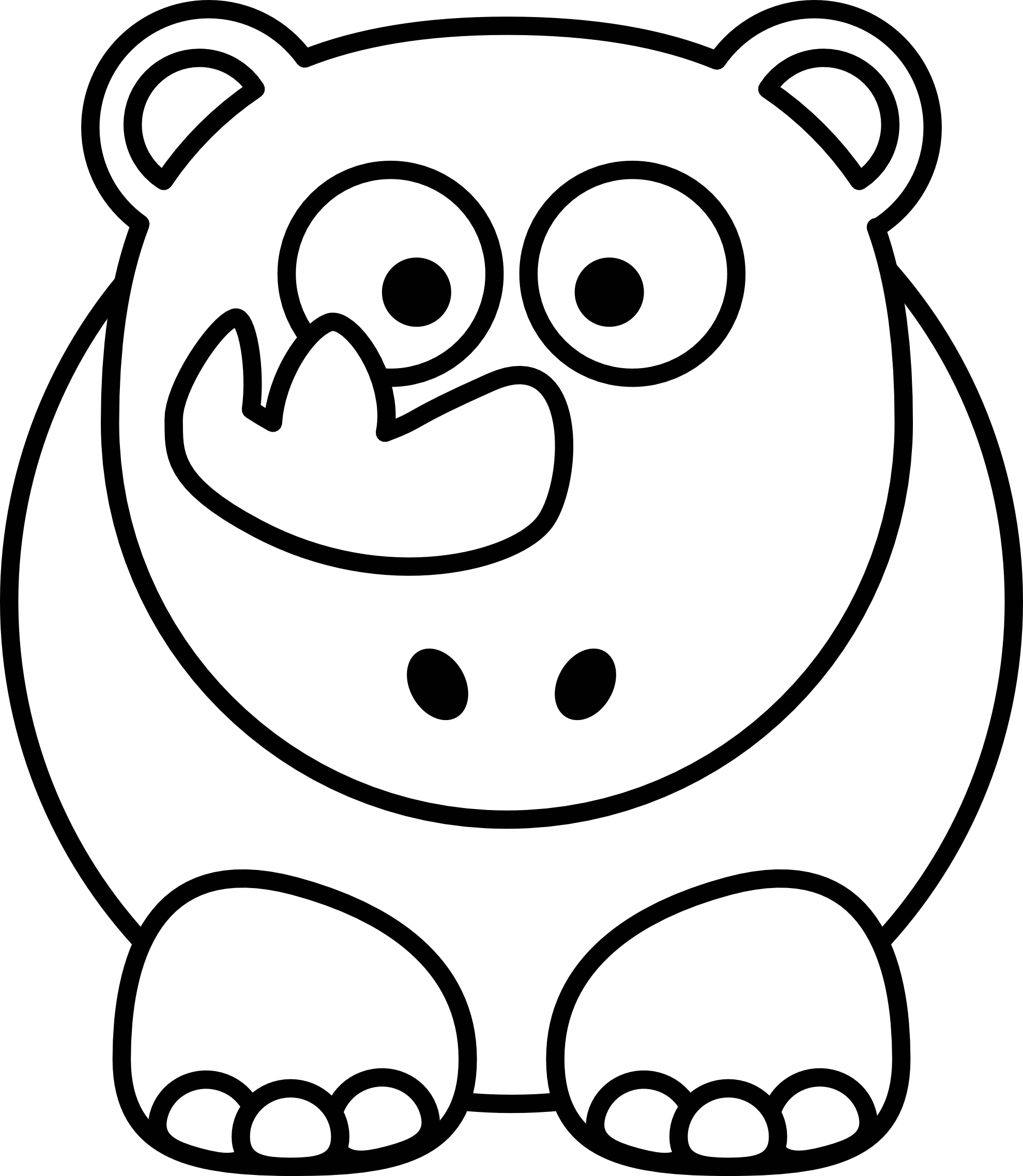 Free Rhino Clipart Black And White, Download Free Rhino Clipart Black