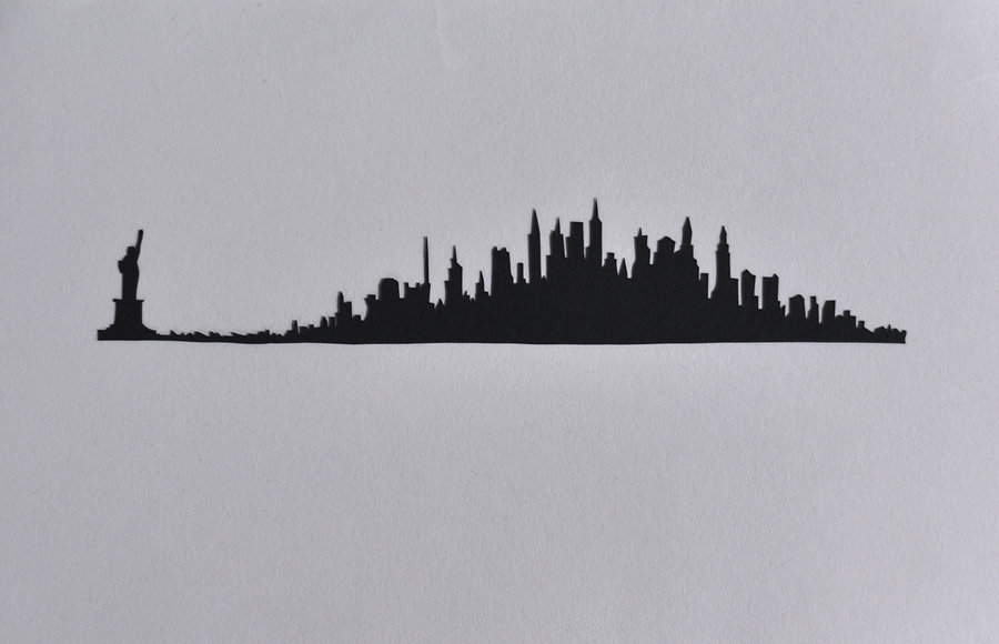 Pix For  New York Skyline Outline Drawing
