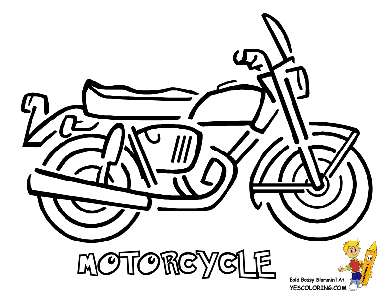 draw a cartoon motorcycle - Clip Art Library