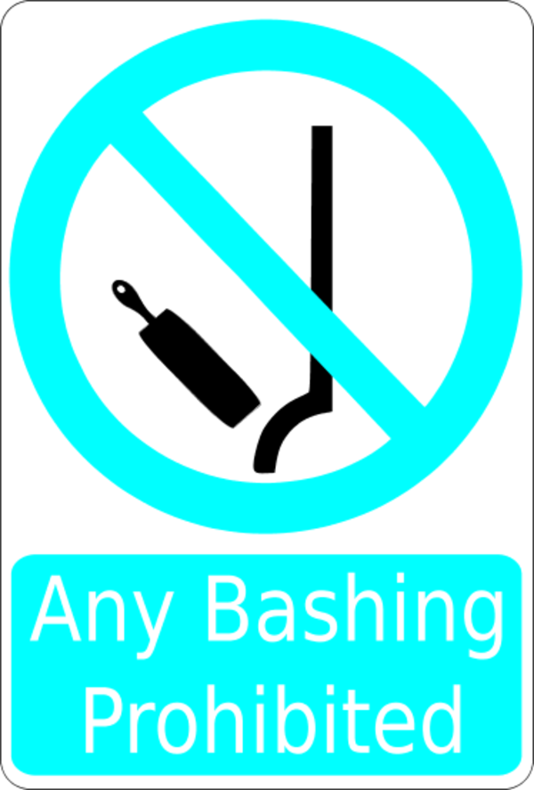 Bashing Prohibited Sign - vector Clip Art