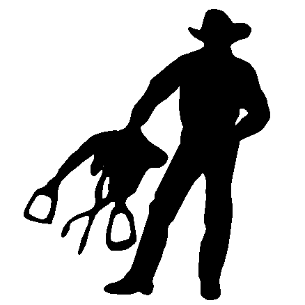 Cowboy and Saddle Graphic, cowboy decals, cowgirl stickers 