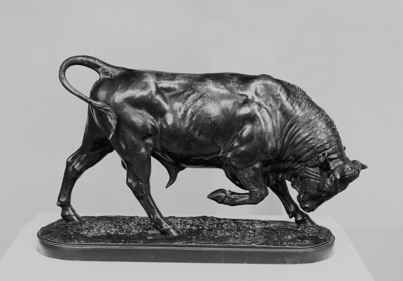 charging bull painting