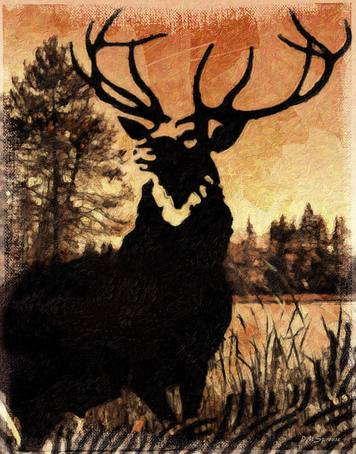 Elk Silhouette Composite by DMSprouse Art