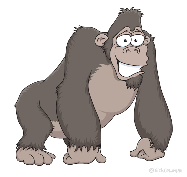Cartoon Gorilla - Cartoon Illustration in Salisbury, Wiltshire 