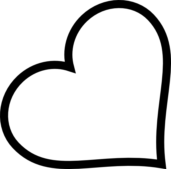 Heart Outline Clipart Black And White | Desktop Wallpapers!