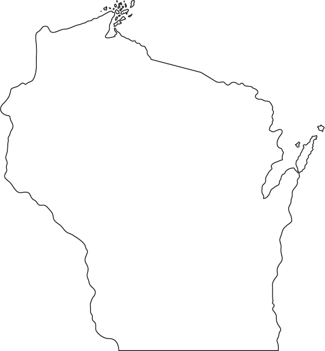 Wisconsin Outline Map of Wisconsin