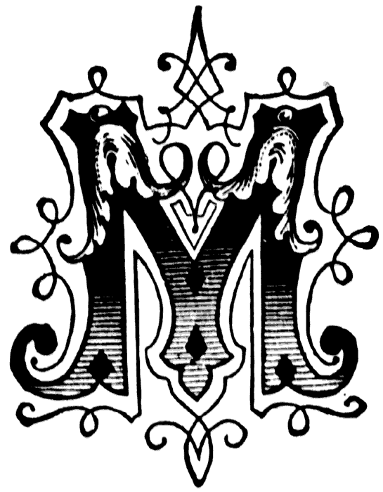 initial M, Ornamental letter | Different Letter Fonts from A to 