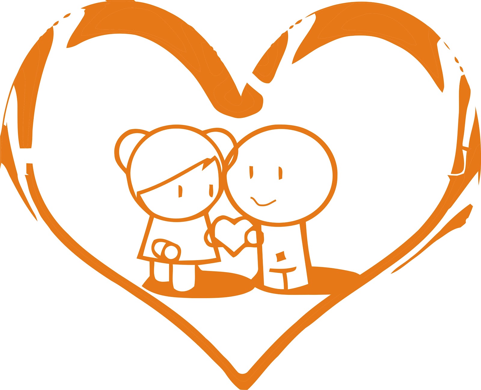 Download Cute Love Pict Cartoon Orange Wallpaper | Full HD Wallpapers