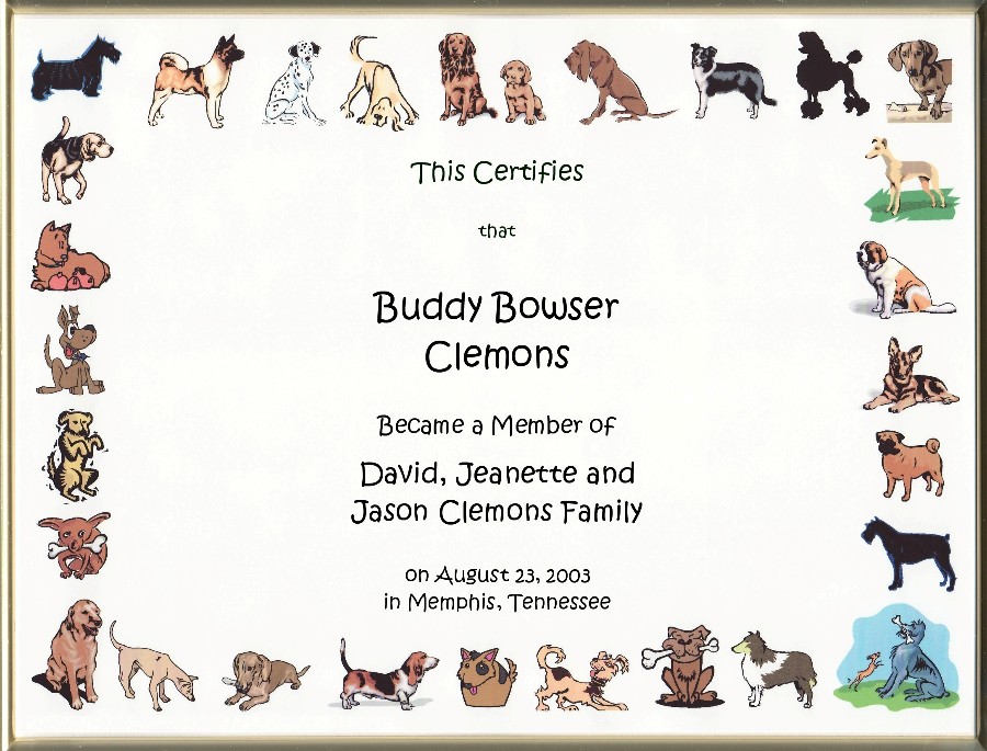 Dog Birth Certificate Pdf Clip Art Library