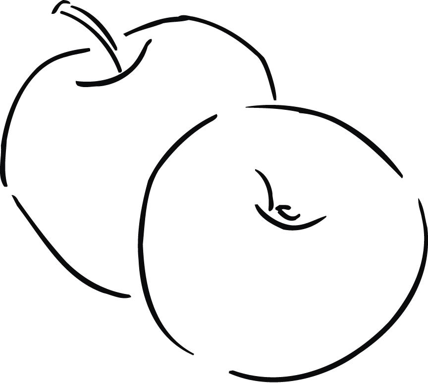 working sheet of a apples outline for kids - Coloring Point