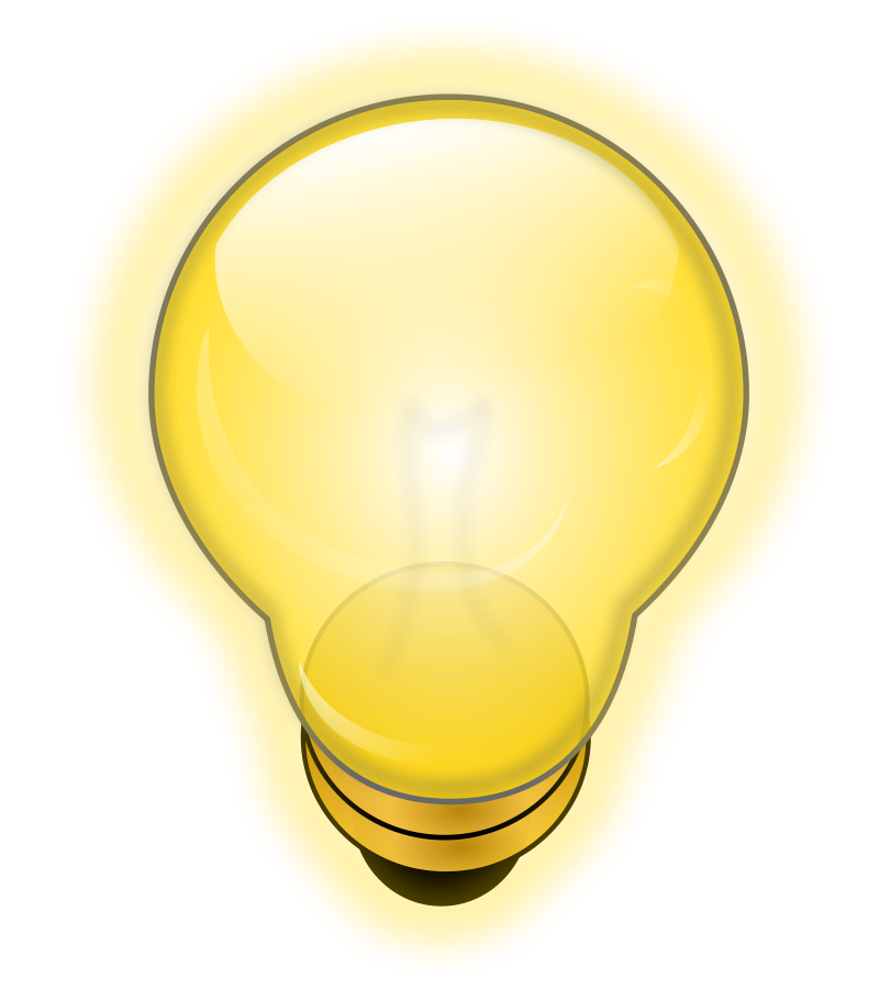Glowing Light Bulb Clipart, vector clip art online, royalty free 