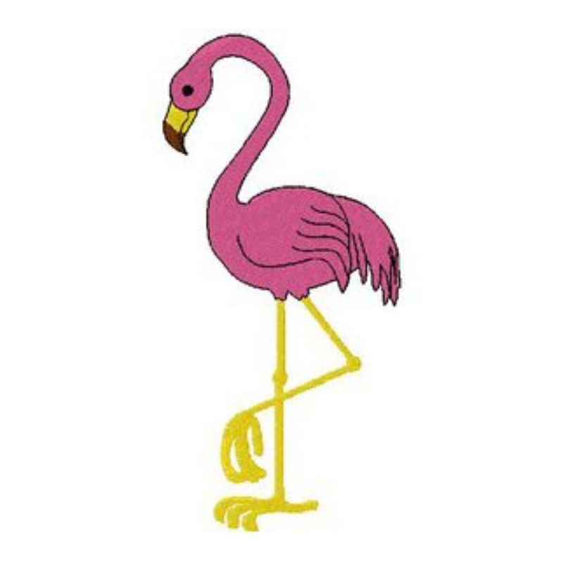 Pink Flamingo Machine Digitized Embroidery Design Pattern Stitched 