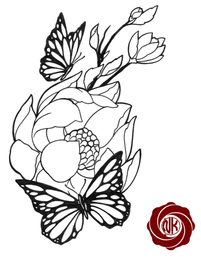 Flowers For  Flower And Butterfly Tattoo Sketches