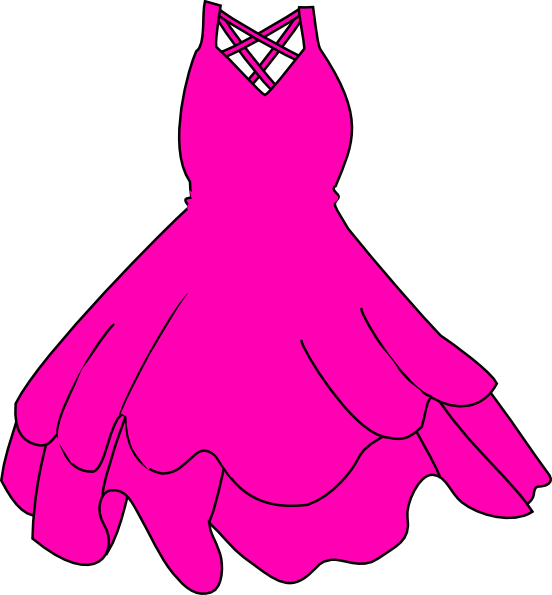 Hot Pink Dress clip art - vector clip art online, royalty free 