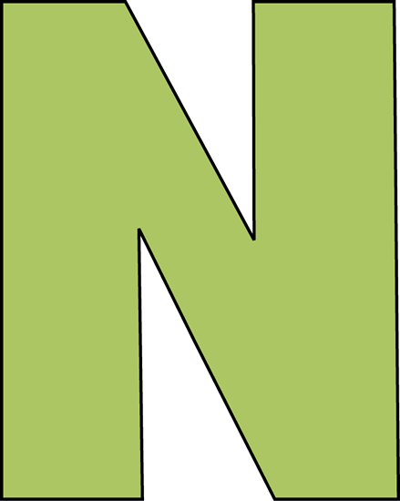 Green Letter N Clip Art - Green Letter N Image