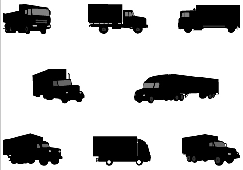 Vehicle Silhouettes of different TrucksSilhouette Clip Art