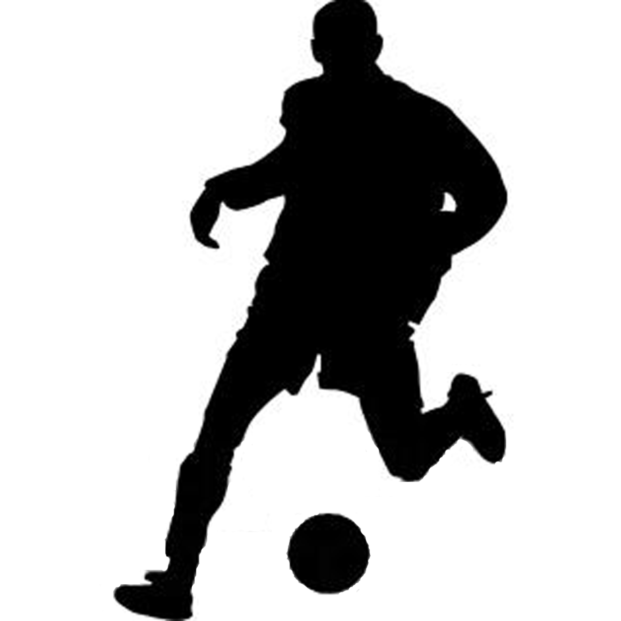 soccer player silhouette clipart of men