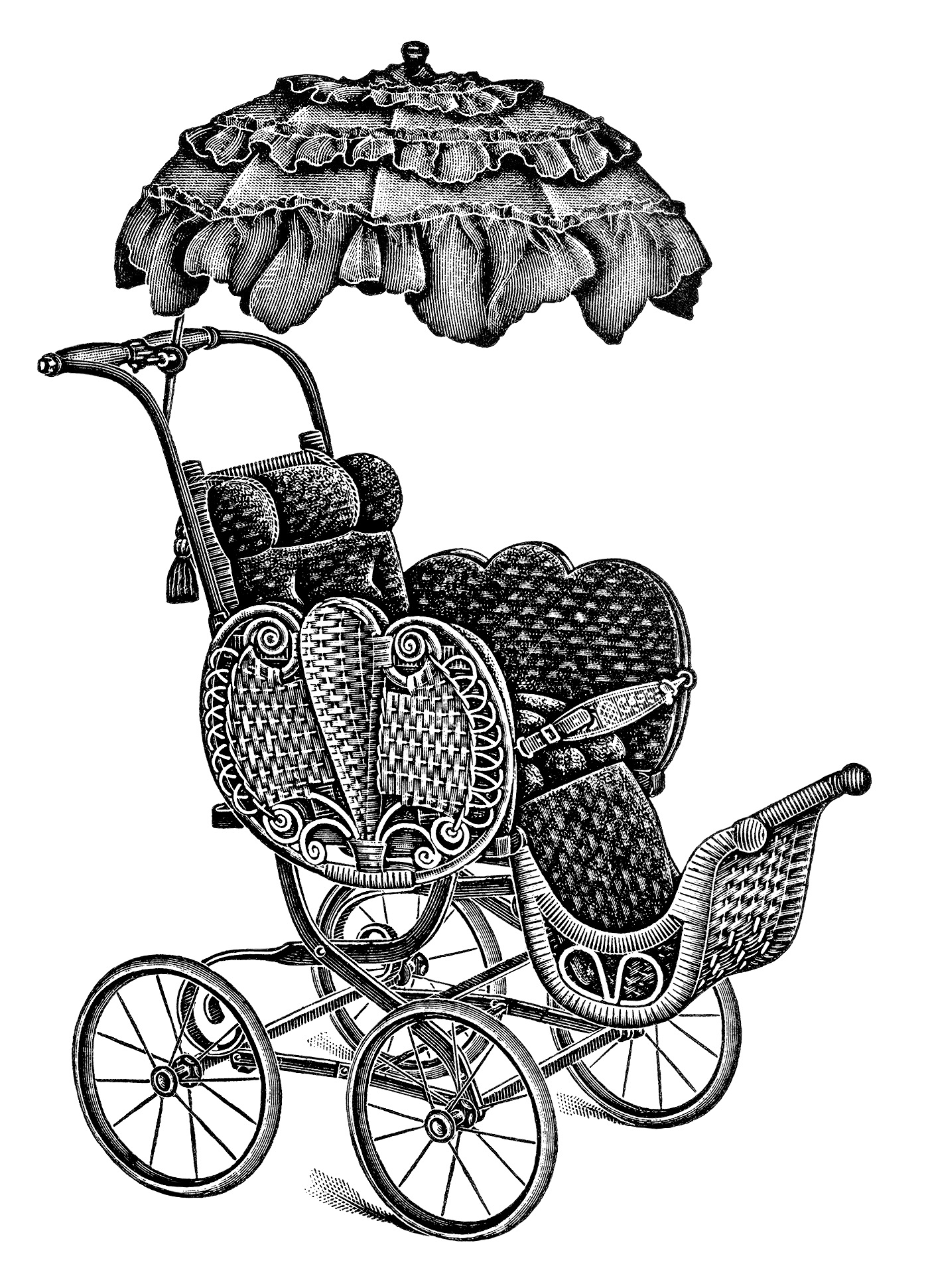 old timey baby carriage