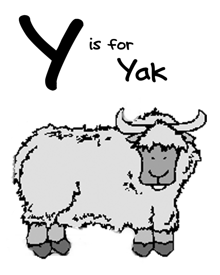 black and white yak clipart