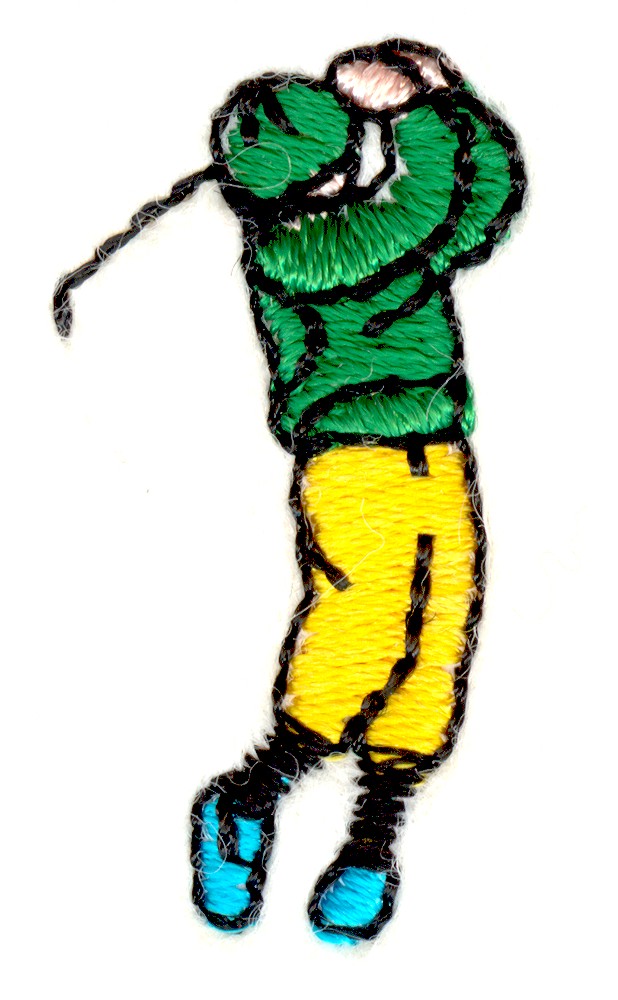 Stitchitize Embroidery Design: Old Fashioned Golfer 1.26 inches H 
