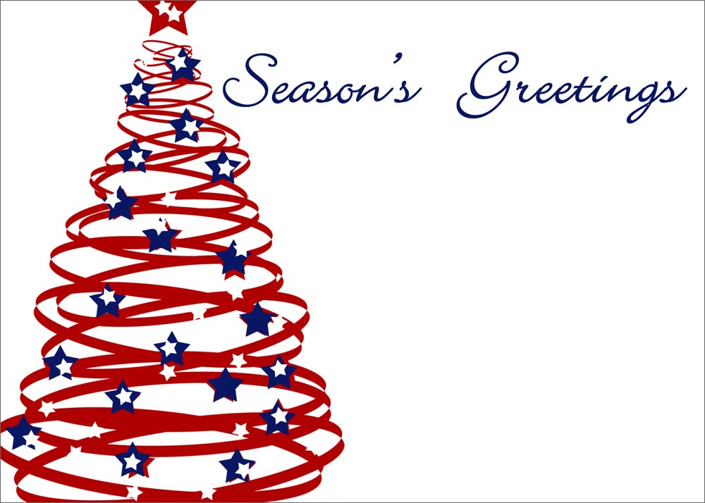 Patriotic Christmas Tree - Season Greetings from CardsDirect