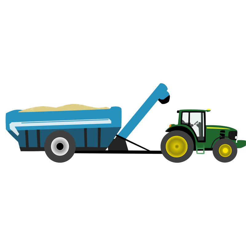 Clipart - Farm tractor with grain cart