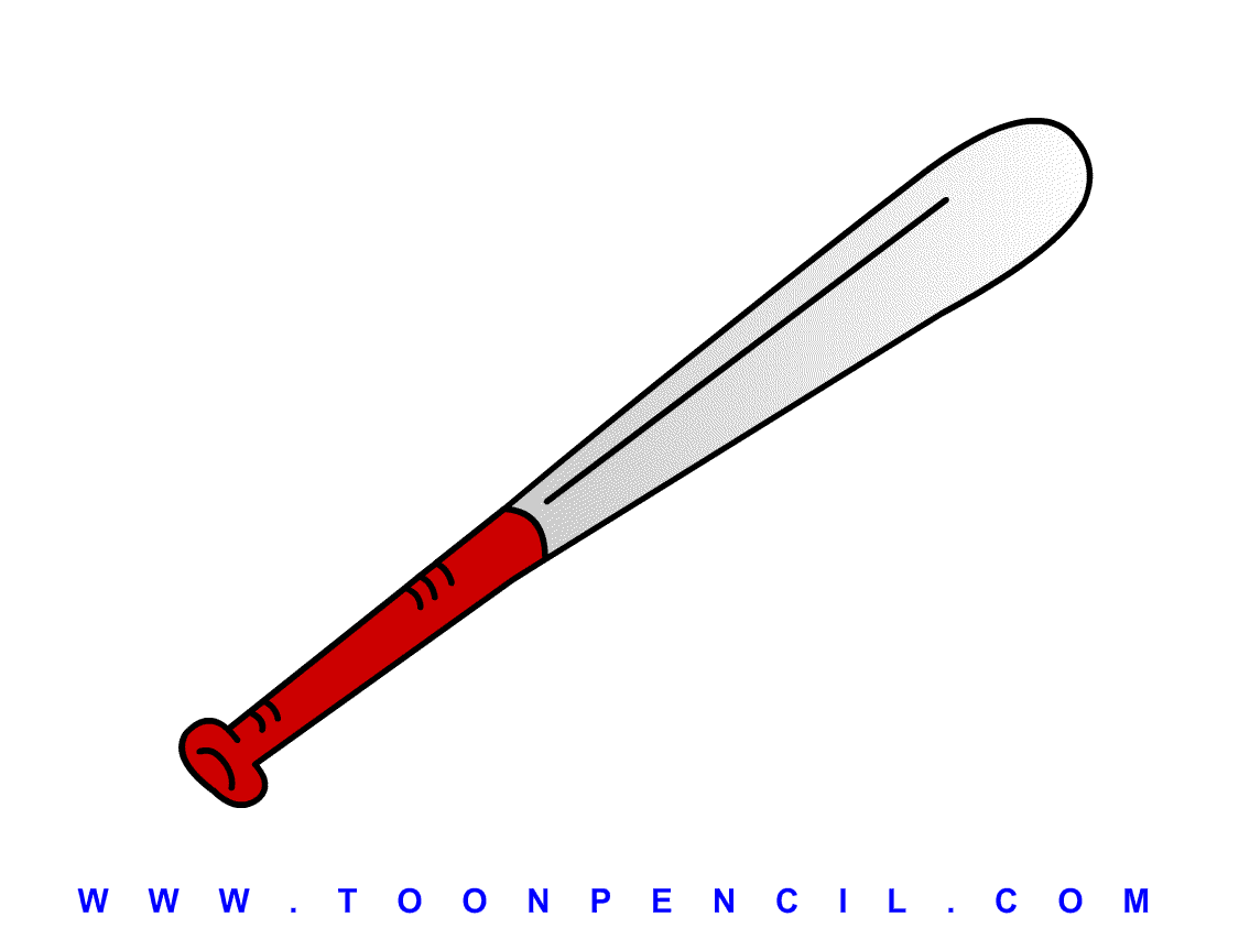 192-Learn How to draw a Baseball Bat for kids, step by step, kids 