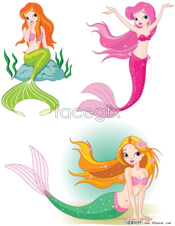 pretty animated mermaids