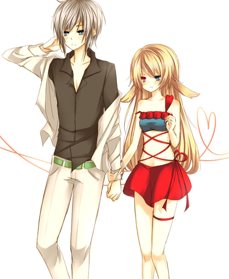 anime couple holding hands - Clip Art Library