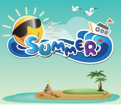 Cartoon summer pictures 01 vector Free vector in Encapsulated 