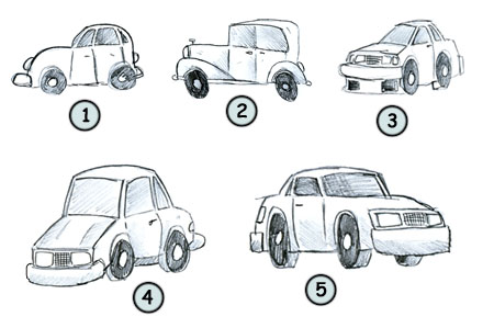 draw cartoon car step step