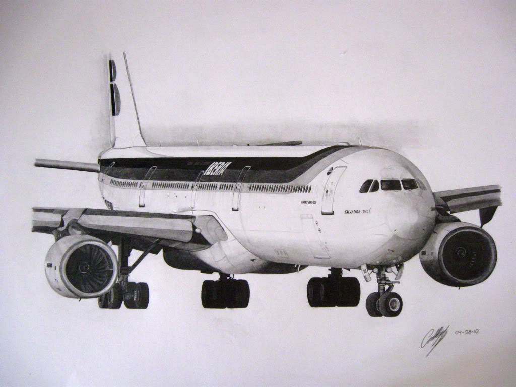 Flying Airplane Drawing Realistic