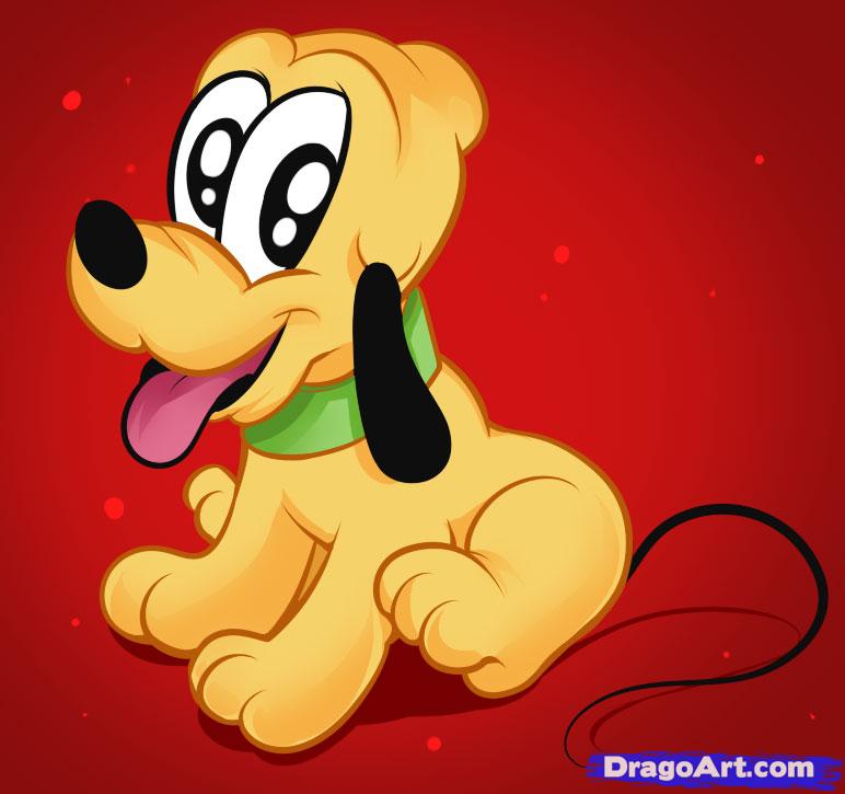 How to Draw Baby Pluto, Step by Step, Disney Characters, Cartoons 