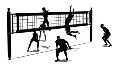 volleyball silhouette: Royalty-free video and stock footage