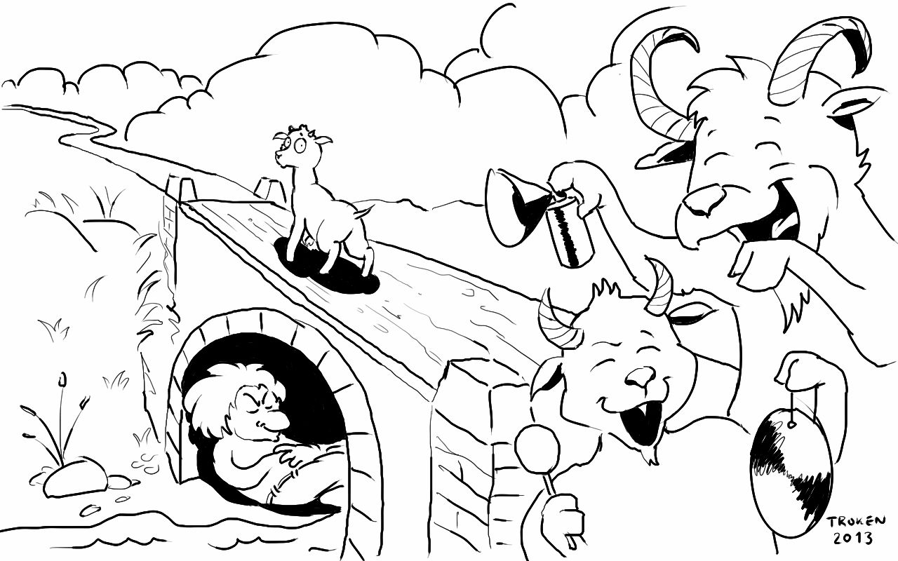 goat gruff Colouring Pages