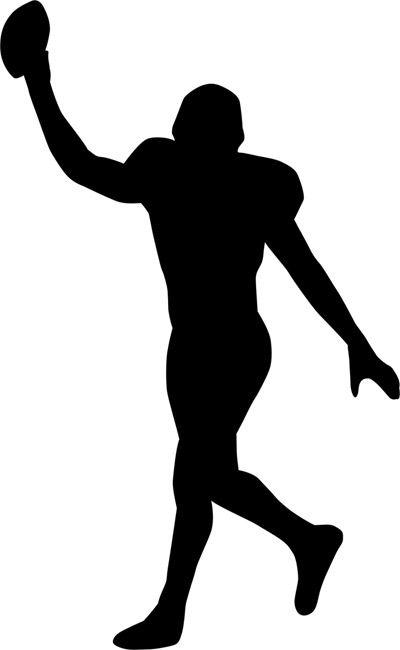 Football Player Silhouette Stencils - stencilease.com