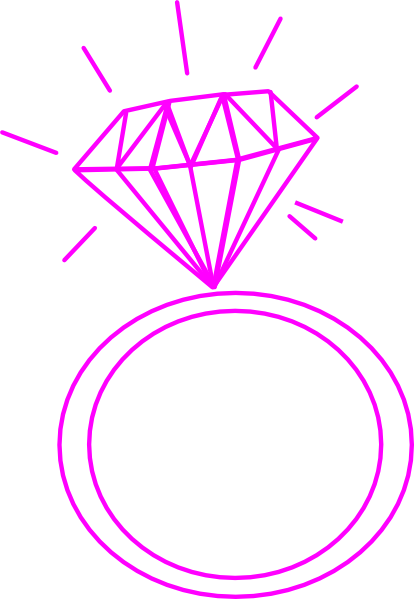 Diamond Ring- Dark Pink clip art - vector clip art online, royalty 