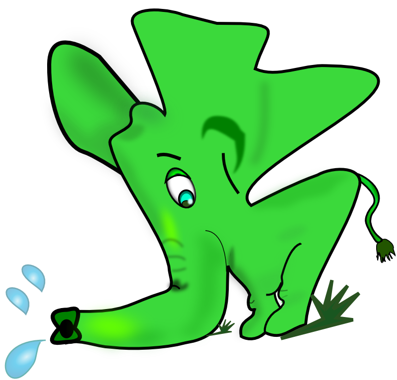 Clipart - Little green elephant