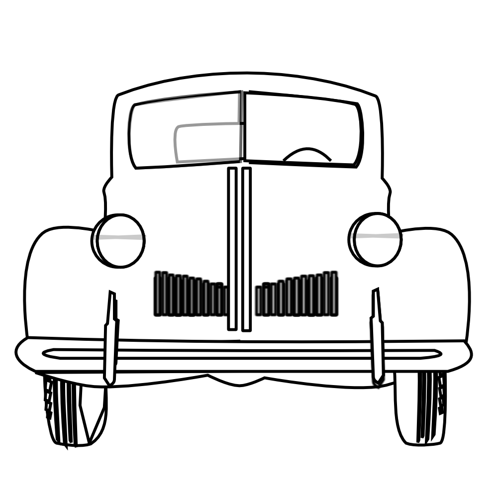 hard work clipart black and white cars