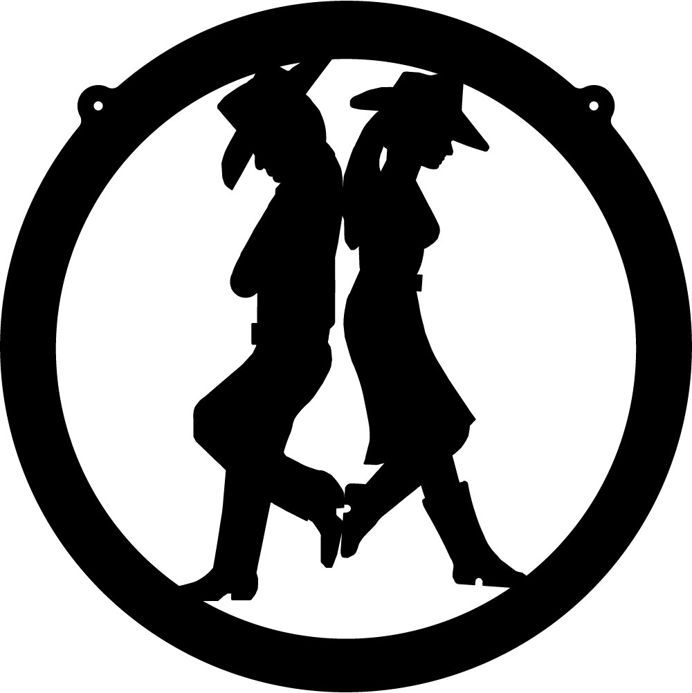 Cowboy w/ Cowgirl Circle 2 - Custom Wall Graphics