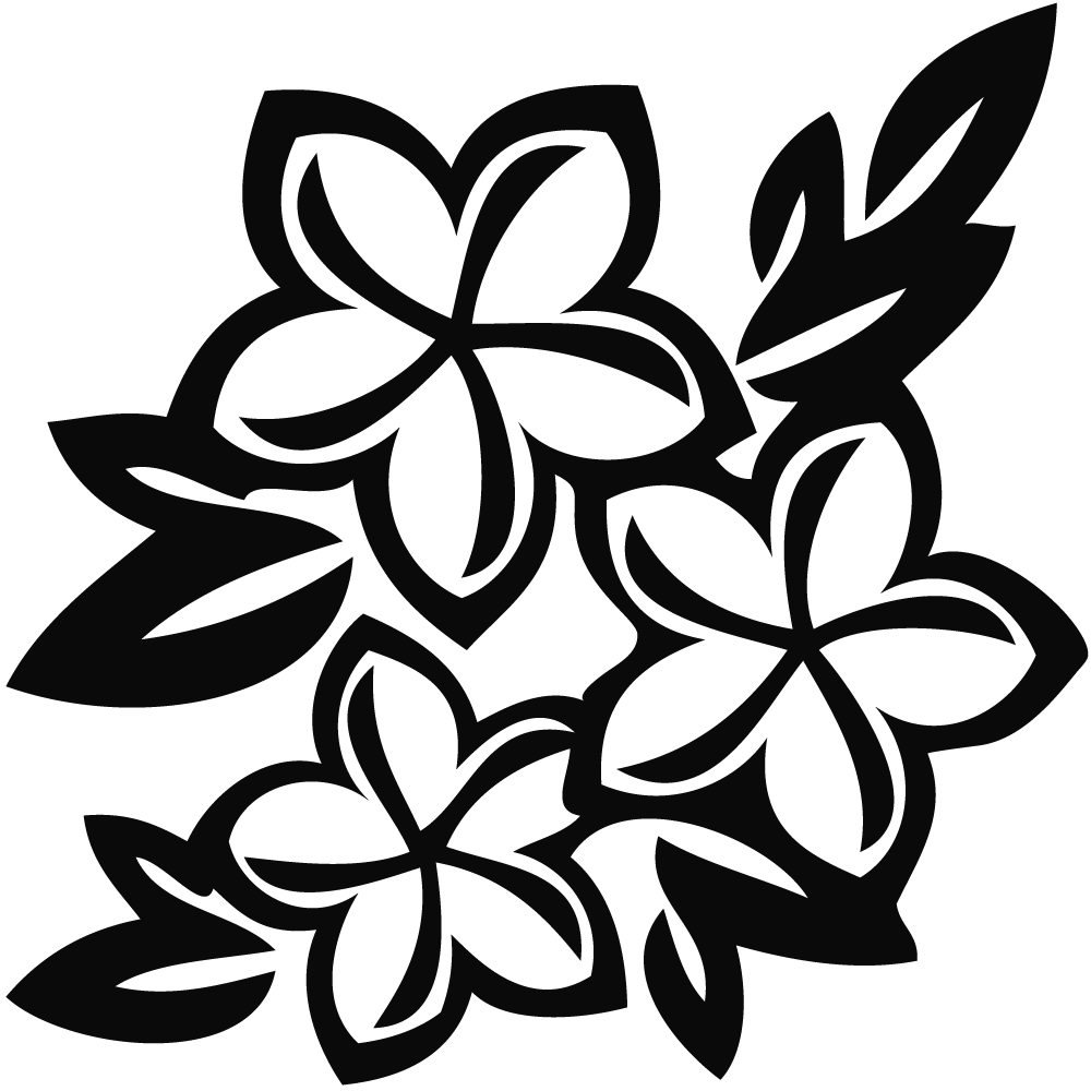 streamers clipart black and white flower