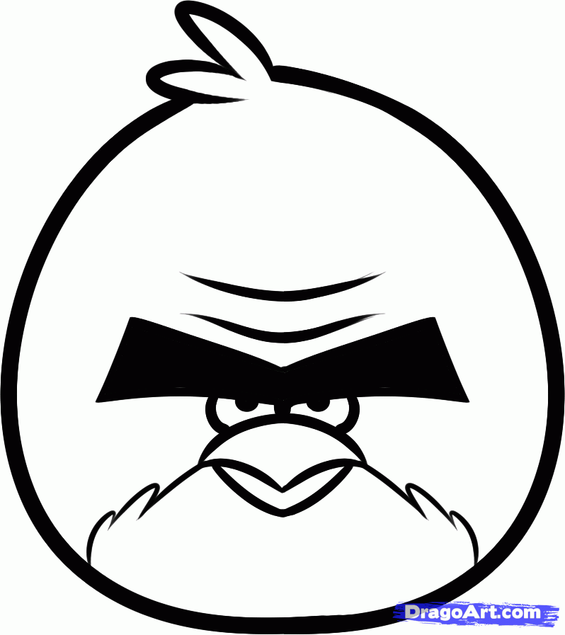 How to Draw Big Brother Bird, Angry Birds, Step by Step, Video 