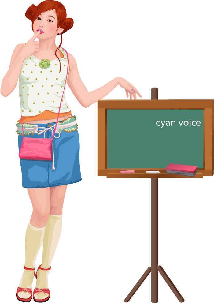 Vector cartoon girl and blackboard | Vector Images - Free Vector 