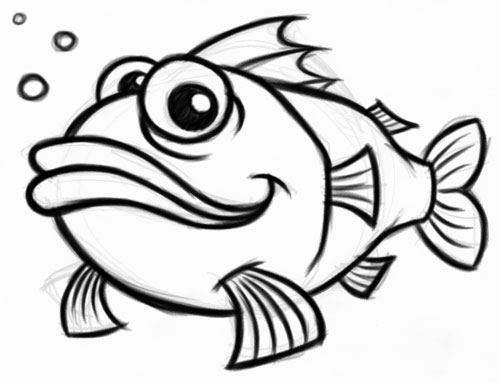 Cartoon Fish Mascot Character, Branding/Identity  Packaging Design