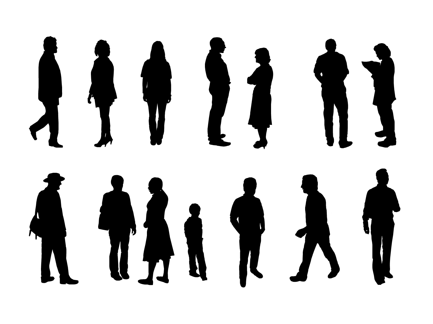 People Outlines - Clipart library