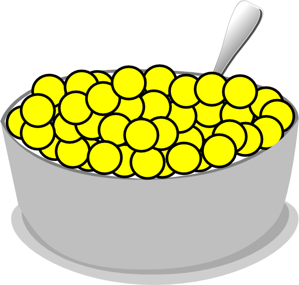 Bowl Of Yellow Cereal clip art - vector clip art online, royalty 
